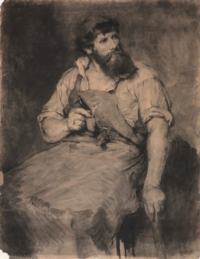 Seppä, tutkimus "Das Gerichtia" varten, n.1883 (hiili). tekijältä Samuel H. Crone