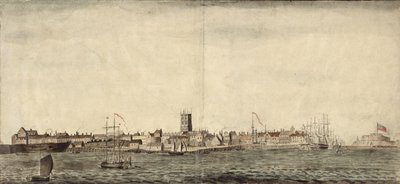 Kingston upon Hullin kaakkoisnäkymä (kynä, tussi ja wash paperille) tekijältä Samuel Heywood
