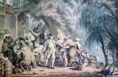 Rekrytointikersantti, 1700-luku tekijältä Samuel Hieronymous Grimm