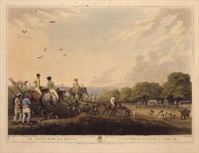 The Return From Hog-Hunting, "Oriental Field Sports", pub. Kirjailija: Edward Orme tekijältä Samuel Howett