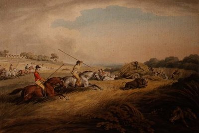 The Hog Chase - Across Fields, Ormen British Sporting Prints -kokoelmasta tekijältä Samuel Howitt