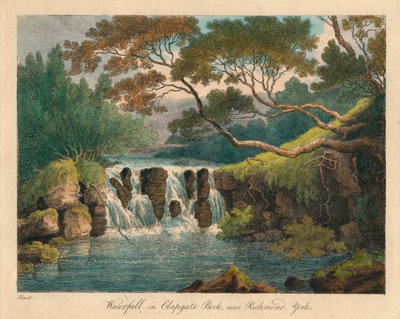 Vesiputous Clapgate Beckissä, lähellä Richmondia, Yorkissa, 1700-luvun loppu - 1800-luvun alku. tekijältä Samuel Howitt