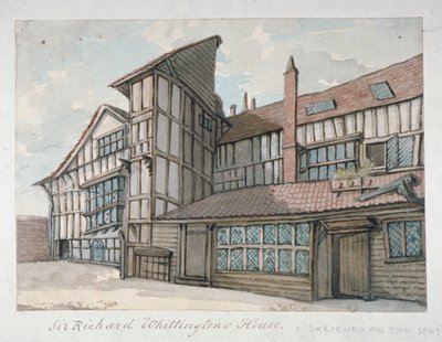 Sir Richard Whittingtonin talo, Milton Street, Lontoo, 1800 tekijältä Samuel Ireland