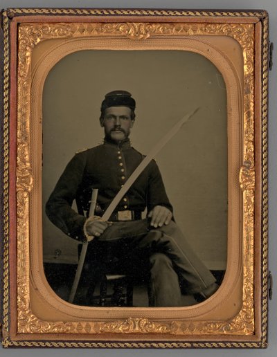 Nimetön muotokuva istuvasta sotilasta sapelilla, 1862. tekijältä Samuel J. Miller