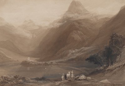Llanberis Lake, Pohjois-Wales, 1820-30. tekijältä Samuel Jackson