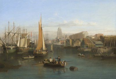 St Mary Redcliffe ja Redcliffe Parade Prince Street Bridgeltä, n. 1826 (öljy kankaalle) tekijältä Samuel Jackson