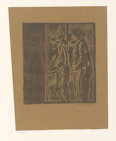 Kaksi miestä, joiden silmät ovat kiinni tekijältä Samuel Jessurun de Mesquita (signed by artist)