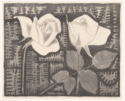 Kaksi ruusua tekijältä Samuel Jessurun de Mesquita (signed by artist)