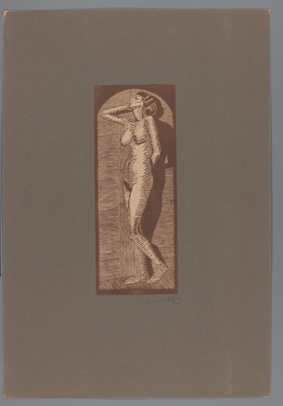Nainen alaston seisoo Joy (alkuperäinen nimi) tekijältä Samuel Jessurun de Mesquita (signed by artist)