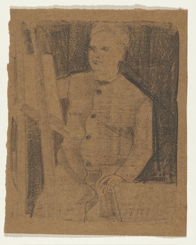 Omakuva maalaustelineen takana tekijältä Samuel Jessurun de Mesquita (signed by artist)