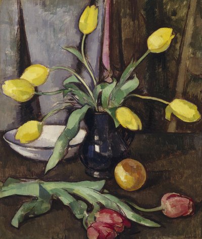 Asetelma tulppaanien kanssa (öljy kankaalle) tekijältä Samuel John Peploe