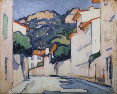 Katukuva, Cassis, n. 1913 (öljy paneelille) tekijältä Samuel John Peploe
