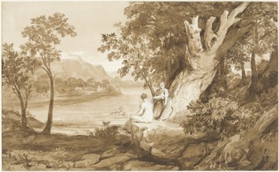Kuvitus Comus, 1811 (kynä ja muste ja pesu paperille) tekijältä Samuel John Stump
