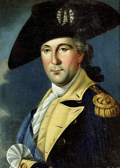 George Washingtonin muotokuva amerikkalaisen kenraalin univormussa vuosina 1775–1780. tekijältä Samuel King