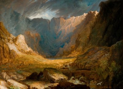 Llyn Idwal, Pohjois-Wales, 1810-1850. tekijältä Samuel Lines