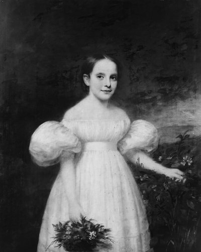 Muotokuva tytöstä, jolla on kukkia, n. 1835. tekijältä Samuel Lovett Waldo