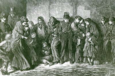 Koditon ja nälkäinen, 1869 tekijältä Samuel Luke Fildes