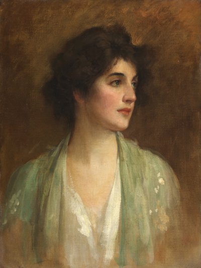 Vihreä huivi tekijältä Samuel Luke Fildes
