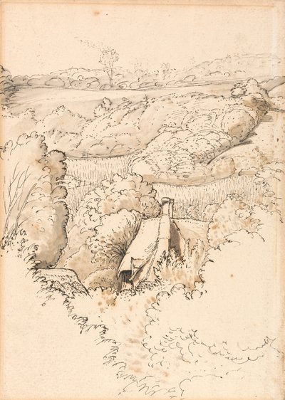 Mökki puiden keskellä, Shoreham tekijältä Samuel Palmer