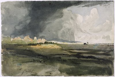 Hailshamissa, Sussexissa: Myrsky lähestyy, 1821 (wc grafiitin päällä paperilla) tekijältä Samuel Palmer