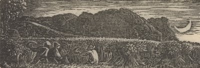 Sadonkorjuu puolikuun alla tekijältä Samuel Palmer