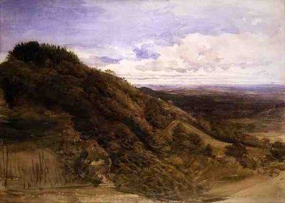 Lähellä Underriveriä, Sevenoaks (akvarelli ja guassi paperille) tekijältä Samuel Palmer