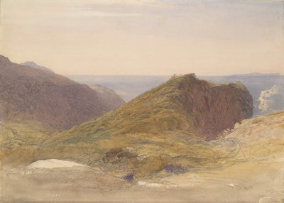 Devonin pohjoisrannikolla, Lundy Island in Distance, n. 1835. tekijältä Samuel Palmer