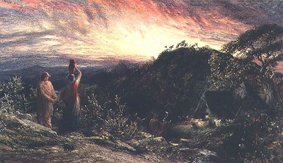 Elämän aamunkoitto (akvarelli ja guassi) tekijältä Samuel Palmer