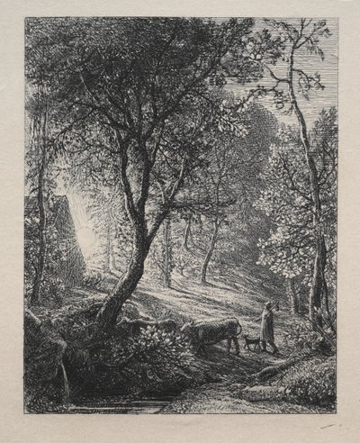 Paimenen mökki, 1850. tekijältä Samuel Palmer