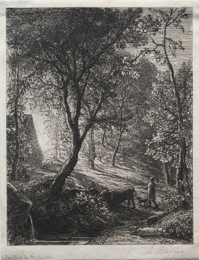 The Herdsmans Cottage, 1850. tekijältä Samuel Palmer