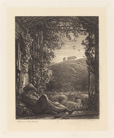 Nukkuva paimen; Aikainen aamu tekijältä Samuel Palmer