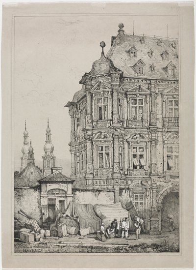 Martinsburgin linna, Mainz, Saksa, 1833. tekijältä Samuel Prout