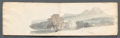 Luonnoskirja: Eildon Hills, 1814. tekijältä Samuel Prout