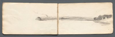 Luonnoskirja: Maisema purjeveneiden kanssa, 1814. tekijältä Samuel Prout