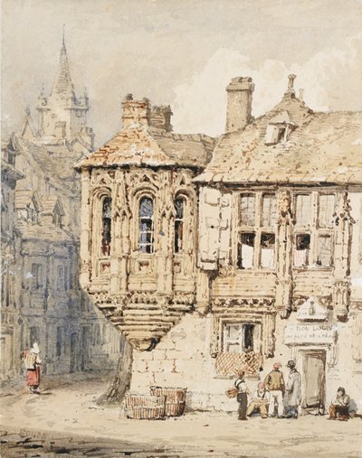 Katukuva Rouenissa, 1800-luvun alku tekijältä Samuel Prout