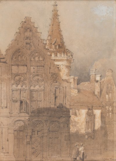 The Golden Fleece, Brugge, päiväys tuntematon (akvarelli paperille). tekijältä Samuel Prout