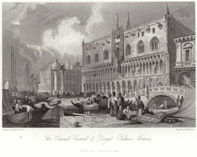 Canal Grande ja Dogen palatsi tekijältä Samuel Prout