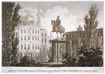 Leicester Square, Westminster, Lontoo, c1805 tekijältä Samuel Rawle