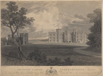 Vista Sudoeste do Castelo de Dunster, Somersetshirefinlandês tekijältä Samuel Rawle