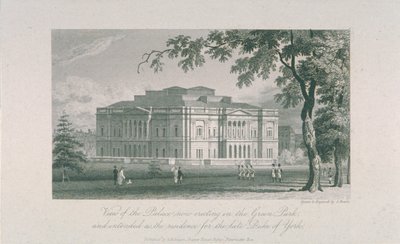Näkymä York Housesta ja Green Parkista, noin 1800 tekijältä Samuel Rawle