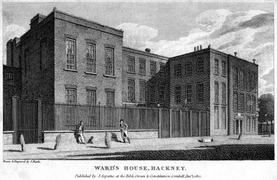 Wards House, Hackney, Lontoo, 1805. tekijältä Samuel Rawle