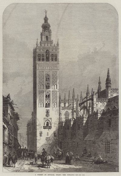Katu Sevillassa, Espanjassa, Giralda tekijältä Samuel Read