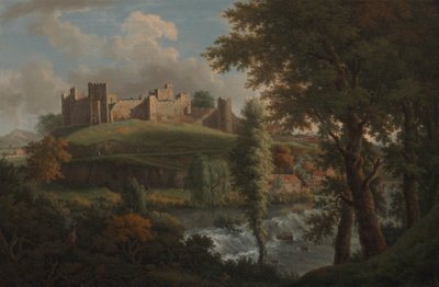 Ludlowin linna ja Dinham Weir, lounaasta tekijältä Samuel Scott