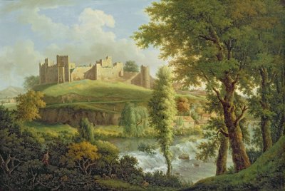 Ludlowin linna ja Dinham Weir, lounaasta, n. 1765-69 (öljy kankaalle) tekijältä Samuel Scott