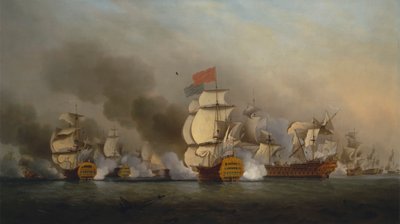 Vara-amiraali Sir George Ansonin voitto Cape Finisterren edustalla tekijältä Samuel Scott