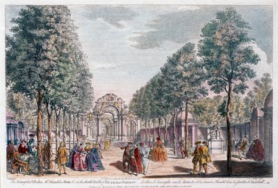 Vauxhall Gardens, kaiverrus John Miller alias Johann Sebastian Müller tekijältä Samuel Wale