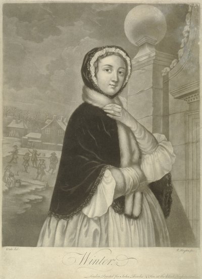 Talvi (mezzotint) tekijältä Samuel Wale