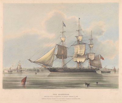 Jackson Gordon  Co:n Liverpoolissa vuonna 1838 rakentama rauta-alus "Ironsides", noin 1838 (litografia, värillinen). tekijältä Samuel Walters