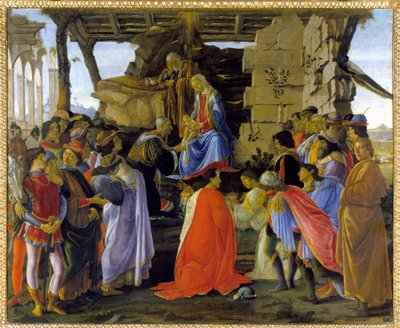"Adoration of Magi" -esitys Medici-perheen jäsenestä tekijältä Sandro Botticelli