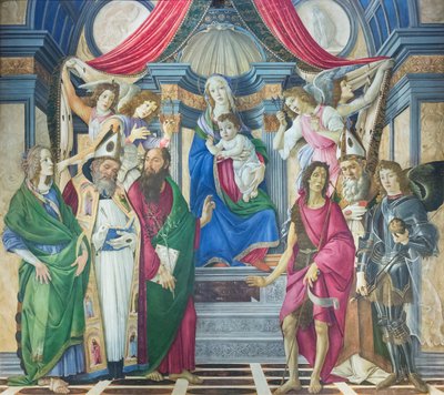 Madonna ja lapsi valtaistuimelle pyhien kanssa tekijältä Sandro Botticelli